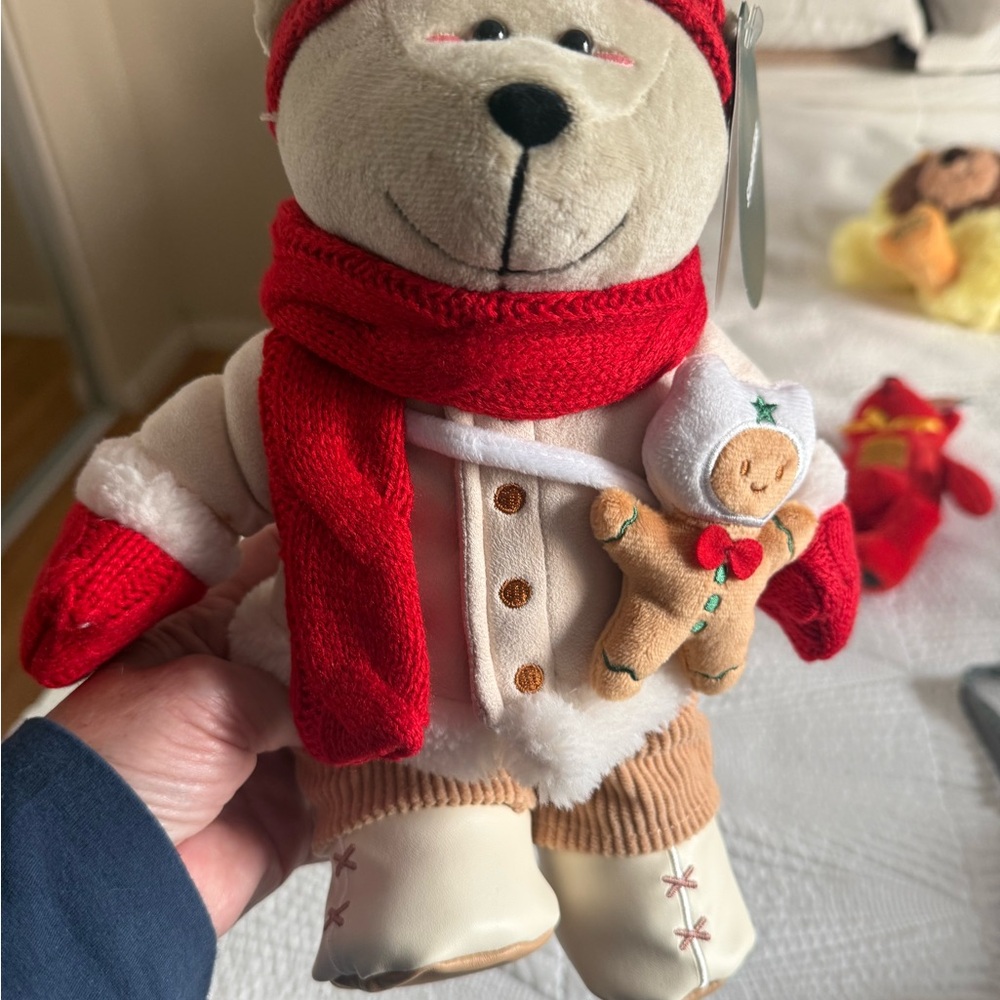 Starbucks Plush Bear with Red Scarf and Mittens